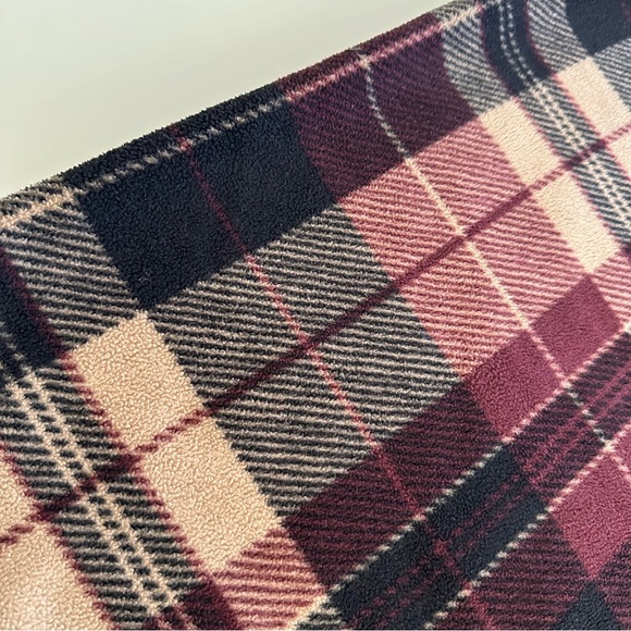 Rachel Roy | Cozy Burgundy Plaid Cape / Wrap / Shrug | One Size - Picture 10 of 15